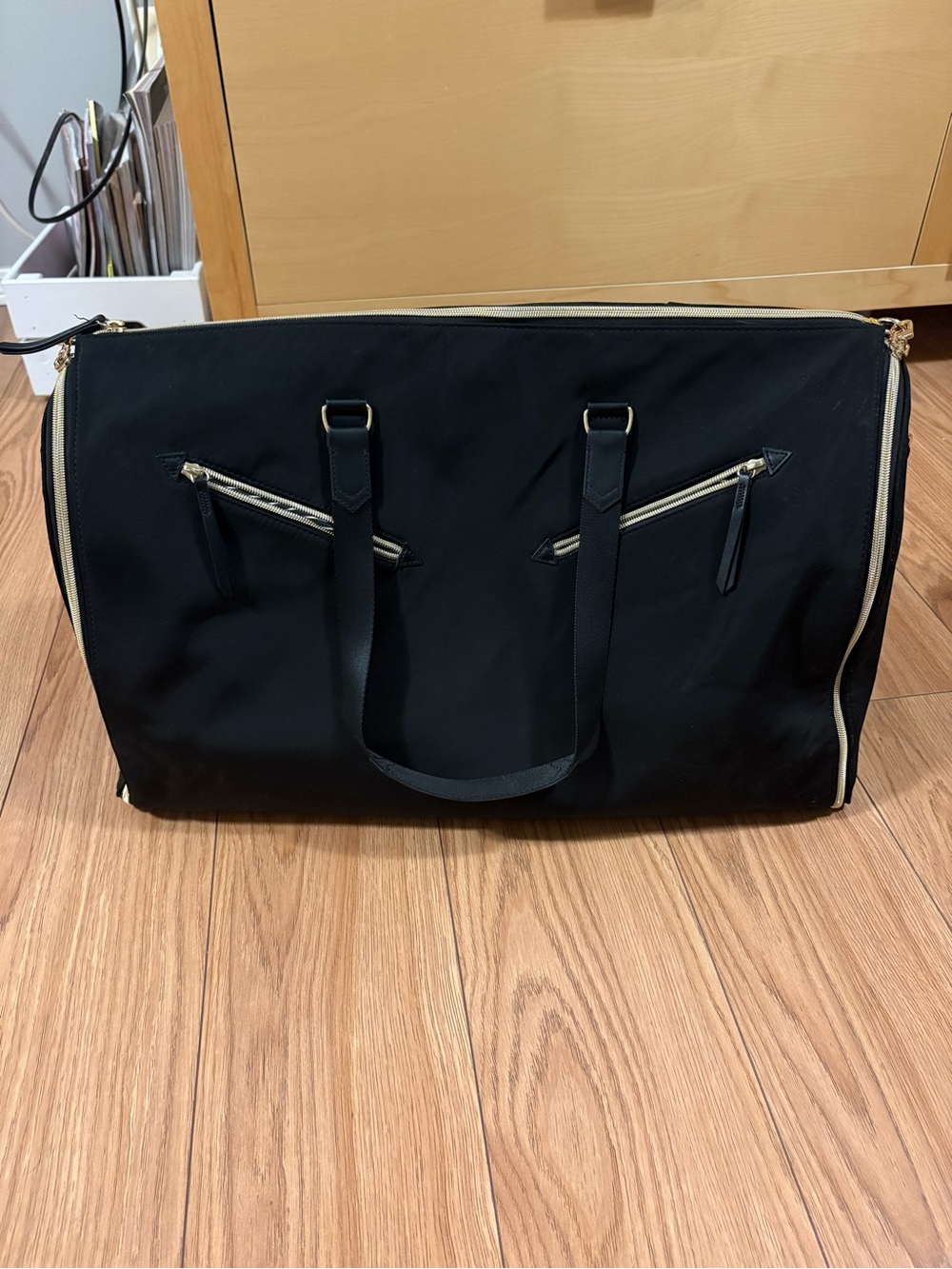 Black Travel Weekender Duffel Bag - Sleek Carryall